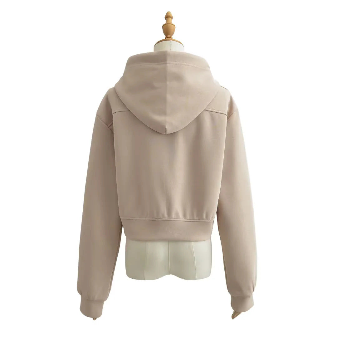 Women's Basic Hooded Large Pocket High Waist Sweaters