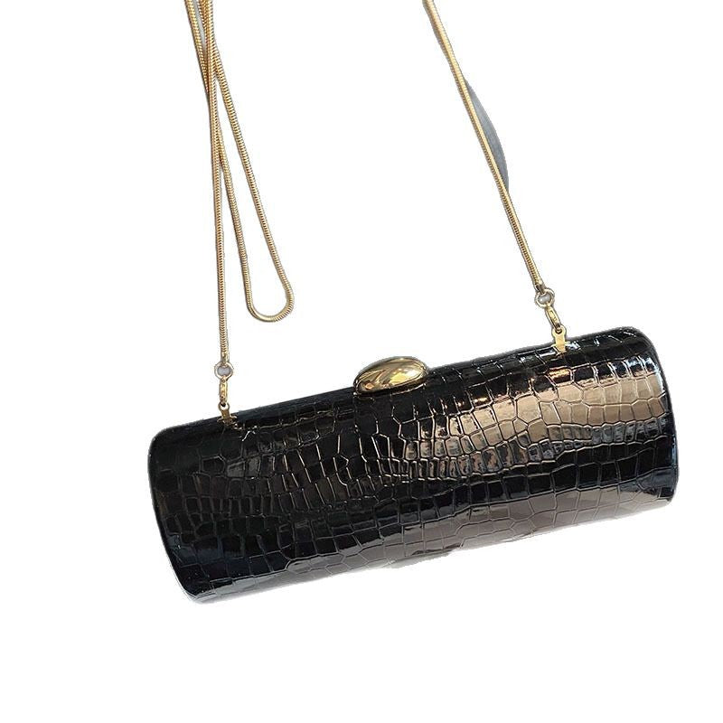 Brown Crocodile Stripe Baguette Clutch Fashion Haulage Motor Crossbody Bags