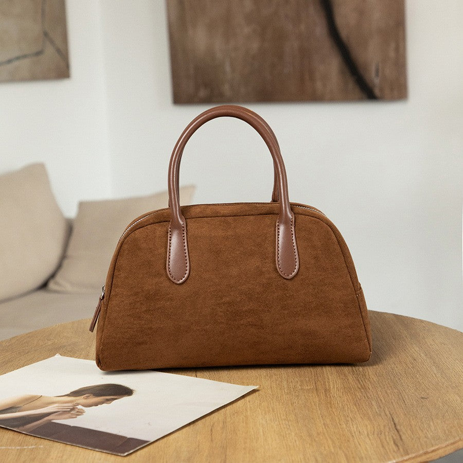 Women's Suede Large Capacity Niche Retro Plush Hand Handbags