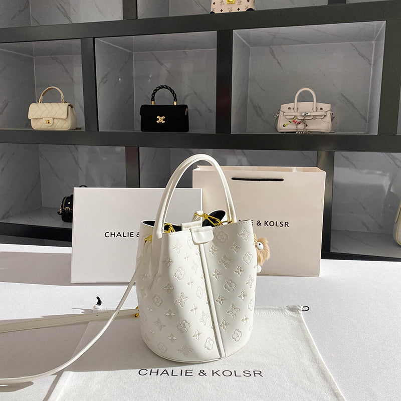 Beautiful High-grade Vegetable Basket Embroidered Portable Bucket Bags