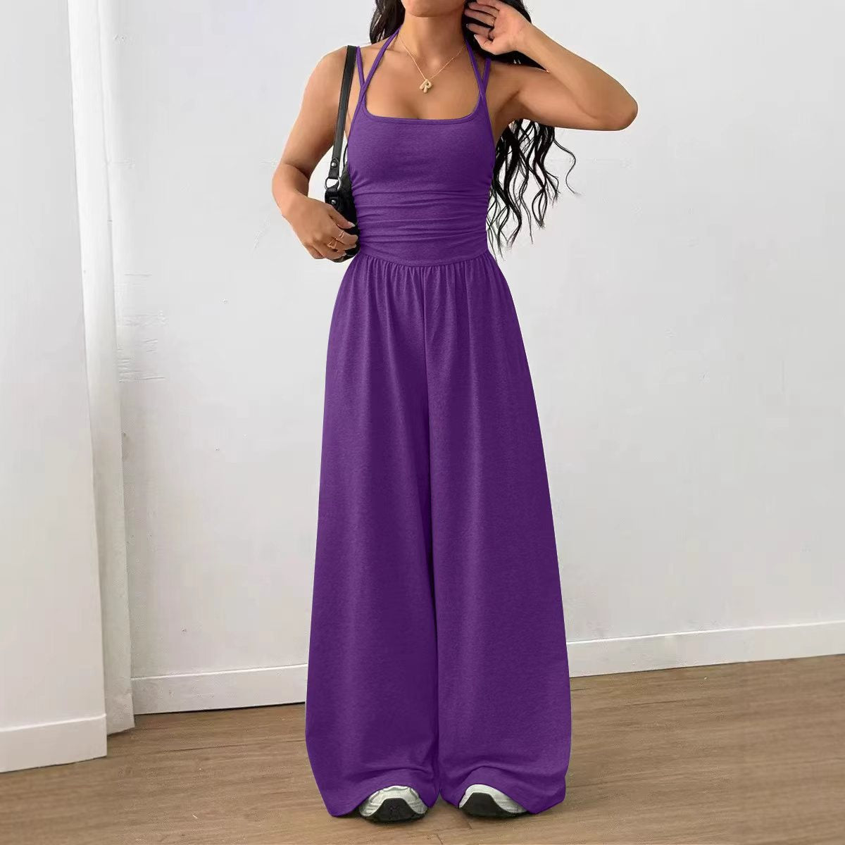 Women's Summer Sling Casual Wide Leg Loose Women's Jumpsuit/clothing