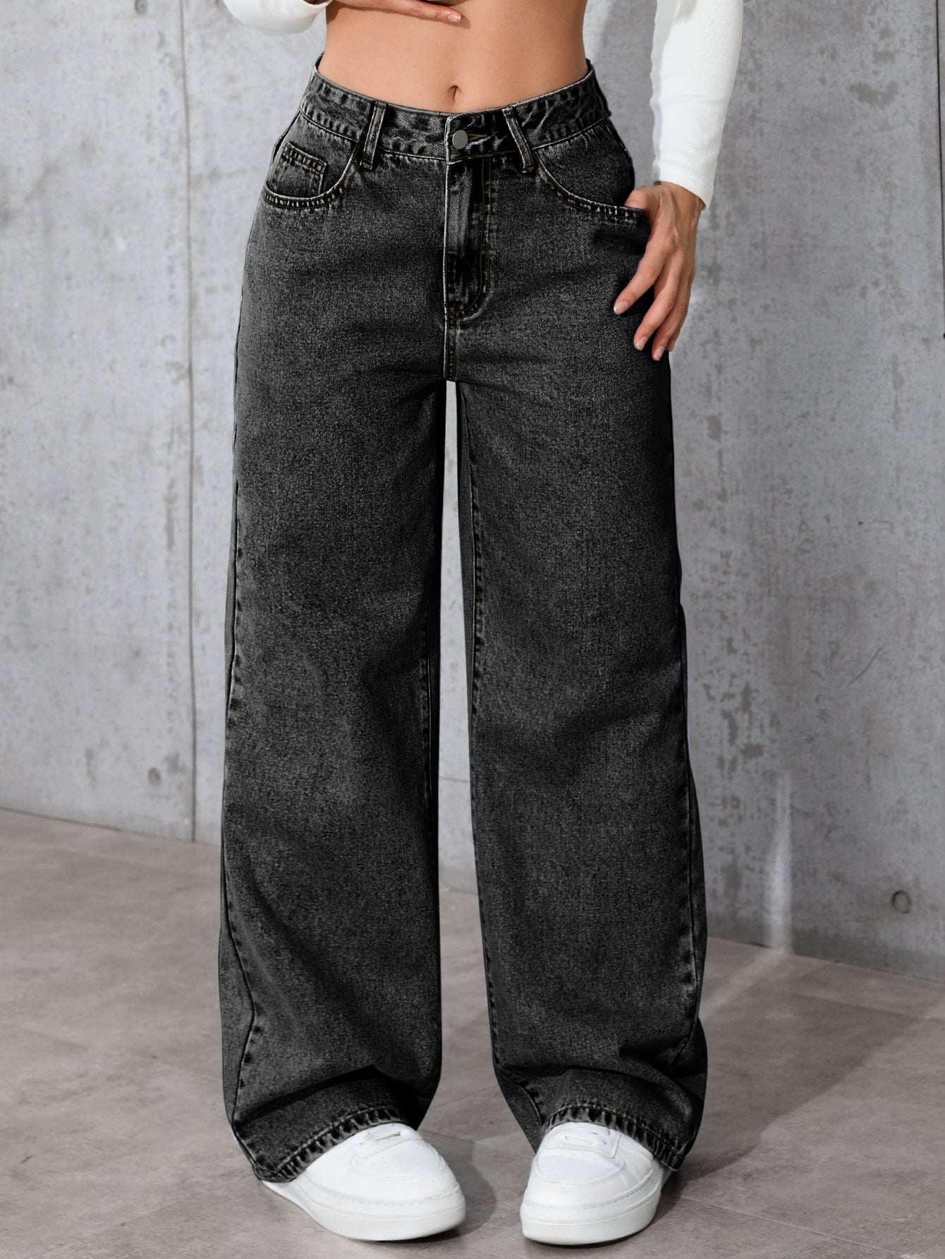 Women's Spicy Style High Waist Straight Loose Jeans