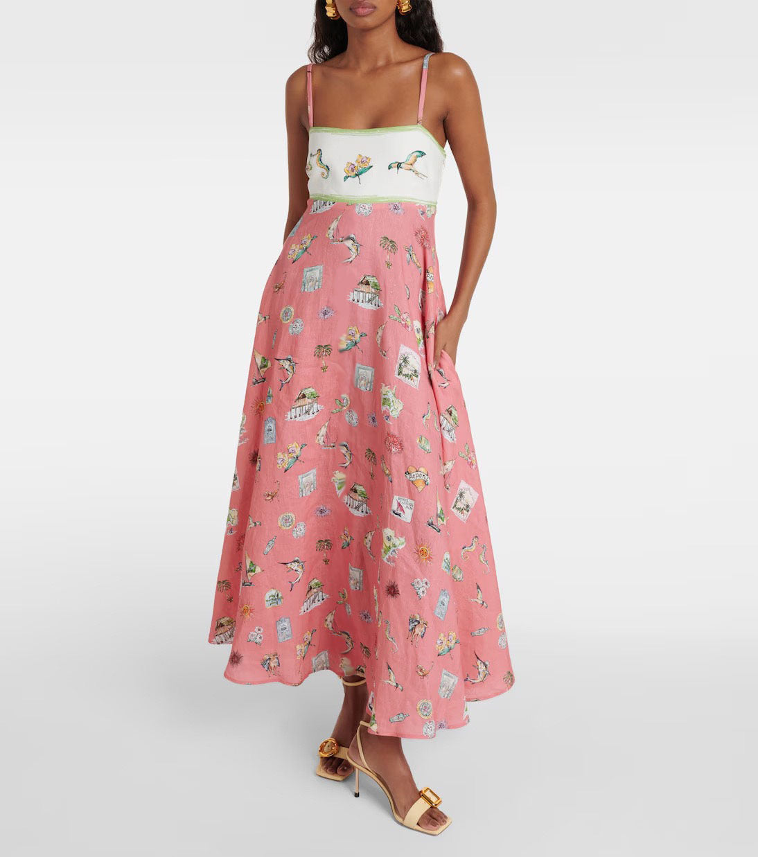 Women's Summer Beach Style Positioning Printing Large Swing Dress