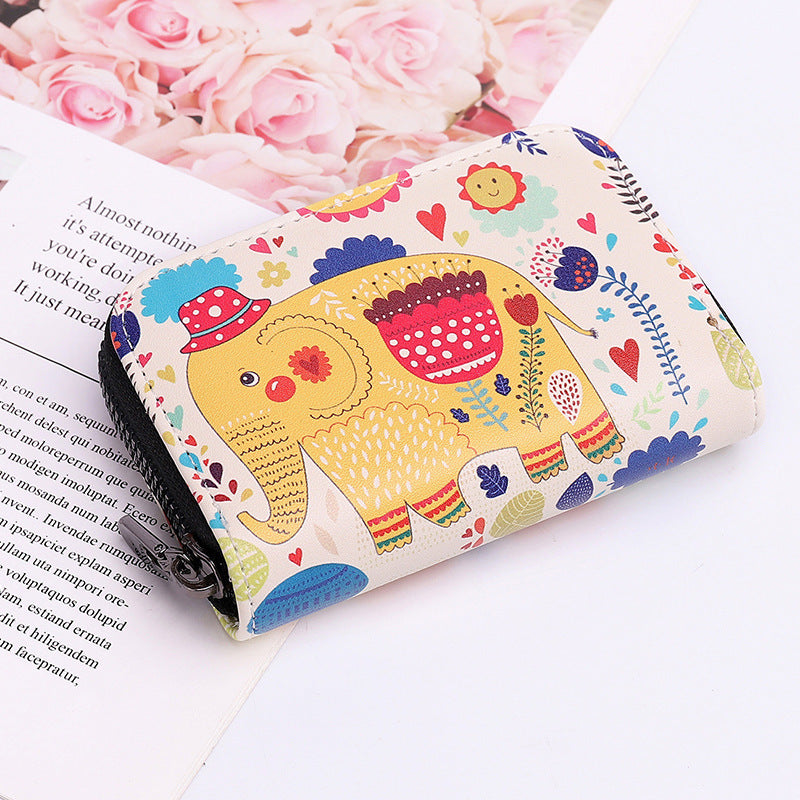 Women's Character Printing Creative Intention Large Capacity Card Holder
