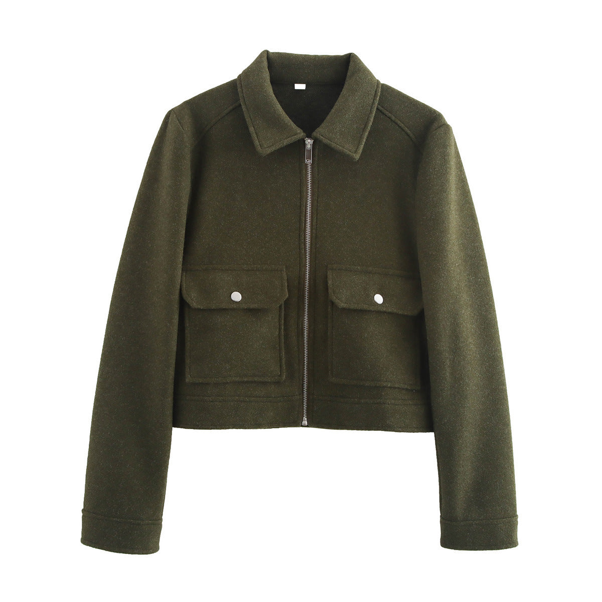 Women's Autumn Lapel Zipper Double Pocket Coats