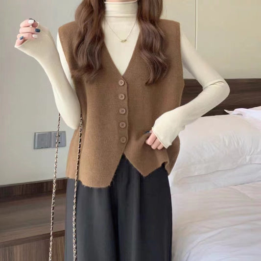 Women's Early Knitted Bandage Dress Small Waistcoat Women's Vest