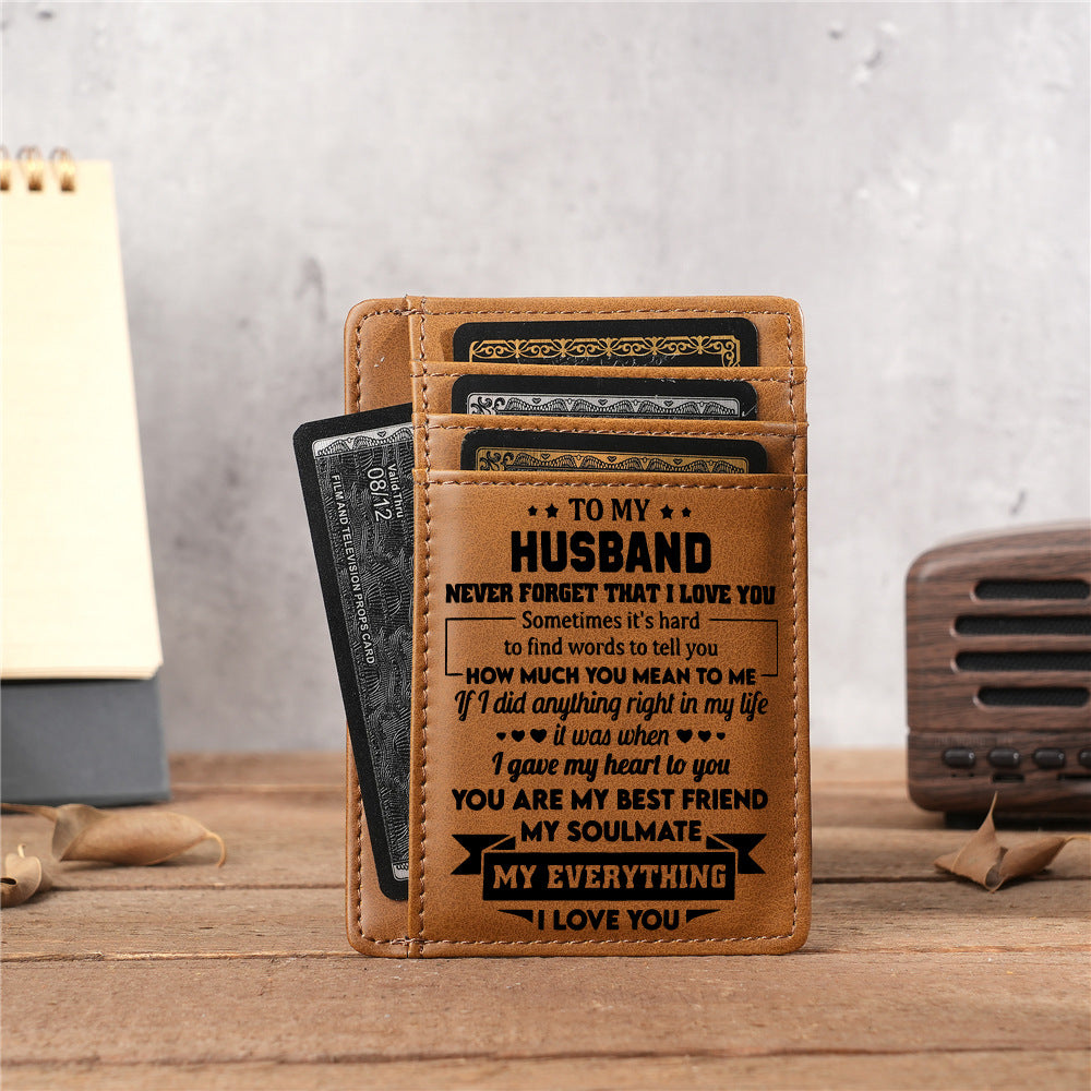 Men's Bank Credit Laser Engraving Christmas Gift Card Holder