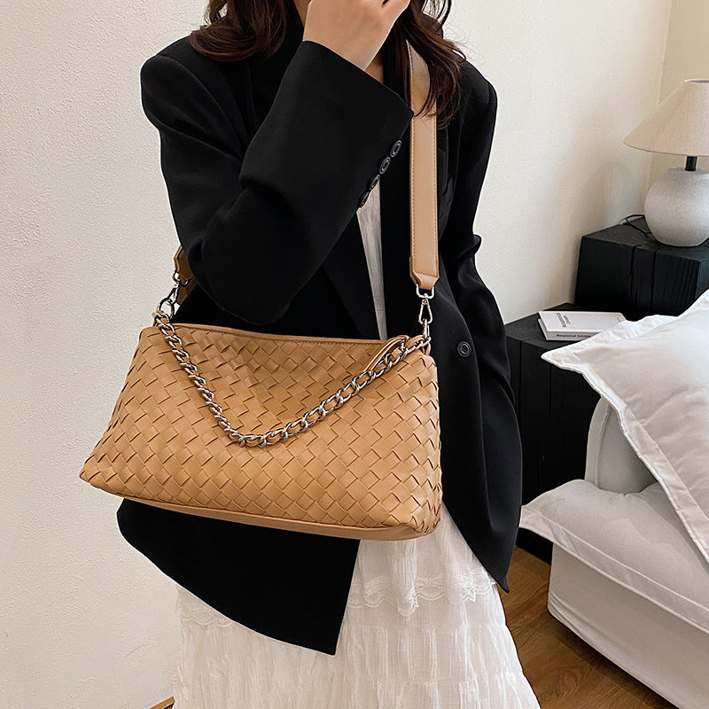 Women's Style High Sense Woven Texture Light Armpit Bags