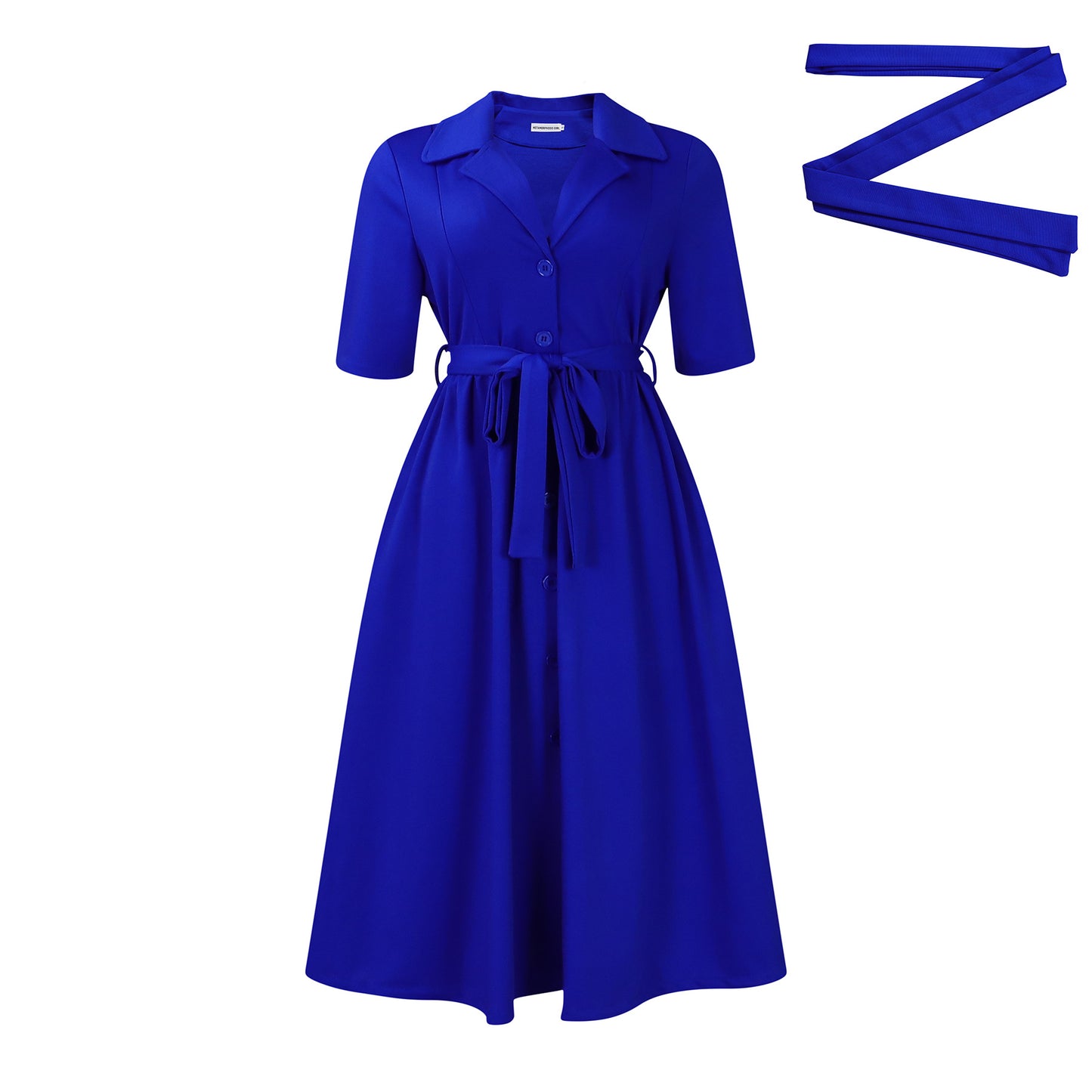 Women's Wear Summer Fashion Tailored Collar Sleeve Solid Dresses