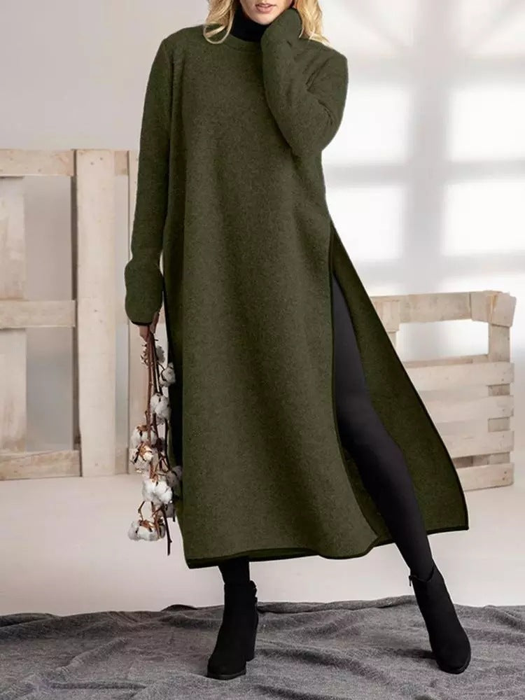 Autumn Loose Oversized Knit Lace Dress Brushed Women's Sweater, Sweater