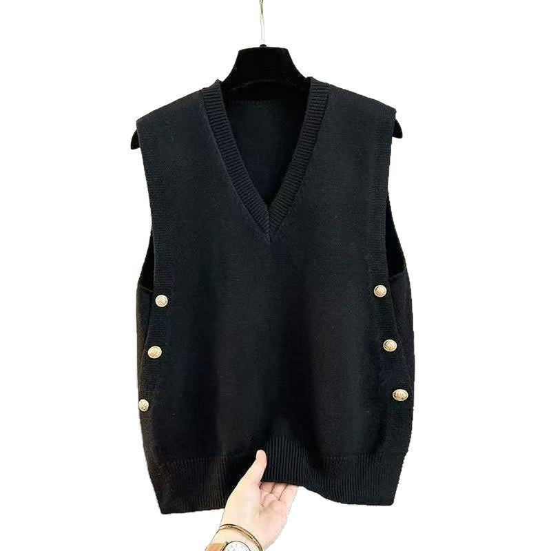 Women's Bandage Dress Knitted Sleeveless Loose Outer Women's Vest