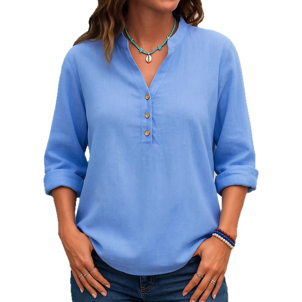 Slouchy Elegant Women's Casual Long-sleeved Shirt Women's T-shirt