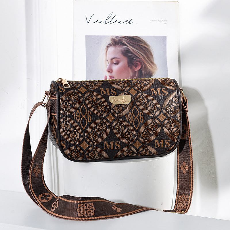 Women's Fashion Simple Retro Textured Autumn Crossbody Bags