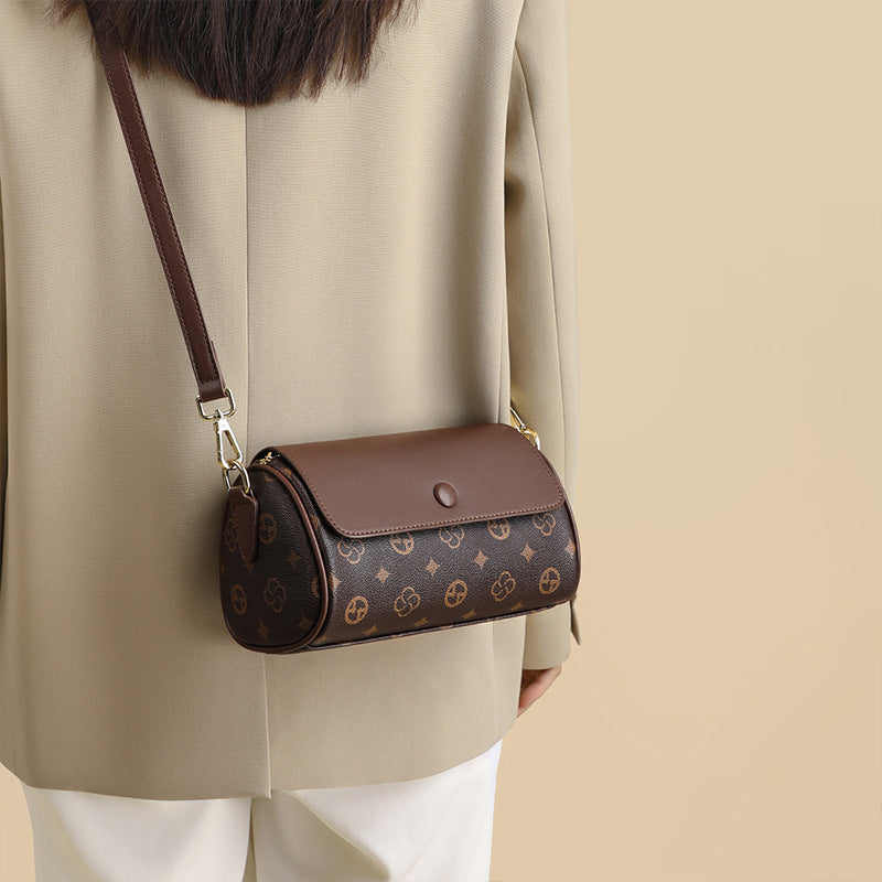 Women's Cylinder Underarm Genuine Leather High-grade Crossbody Bags