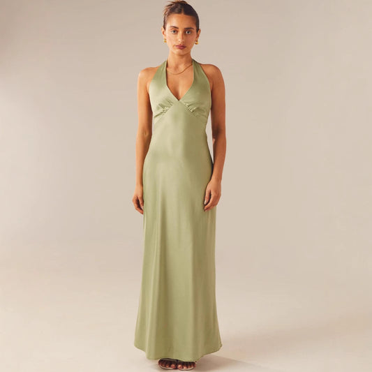 Stylish Popular Fashionable Sexy Backless Satin Dress