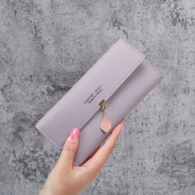 Women's Slouchy Charming Fresh Leaf Document Ladies Wallets