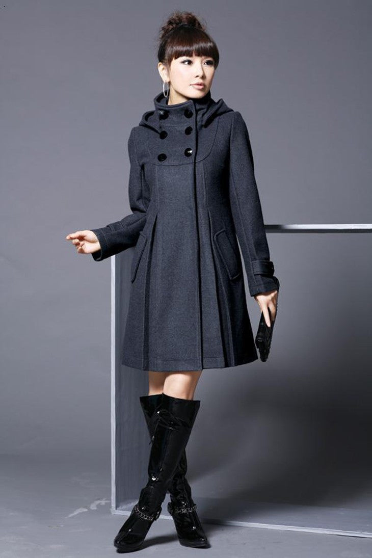 Women's Mid-length Hooded Double Breasted Halloween Cloak Coats