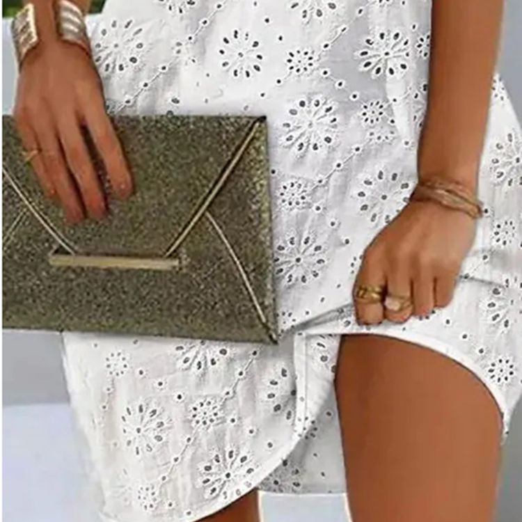 Classic Summer Fashion Embroidery Hollow Out Dress