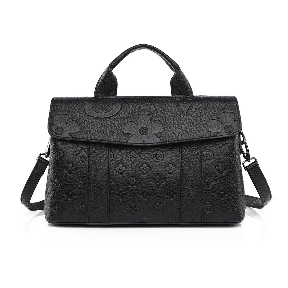 Women's Embossed Large Capacity Simple Commuter Handbags