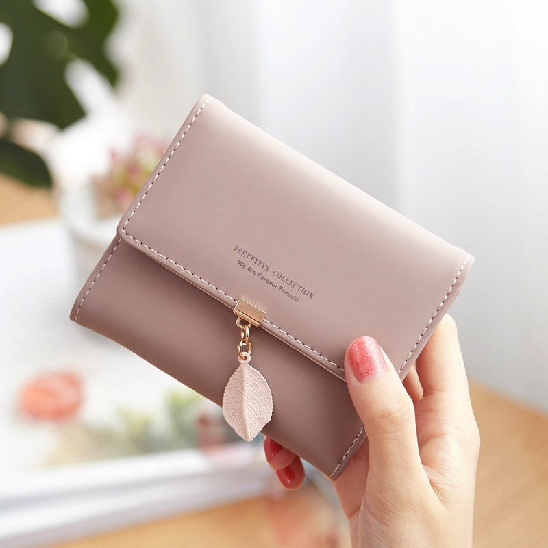 Women's Leaves Mini Compact Simple Multiple Slots Ladies Wallets