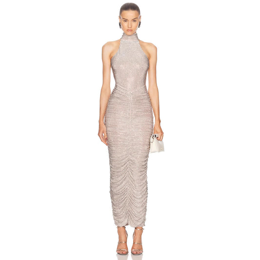 French Rhinestone Strap Dress Affordable Luxury Dresses