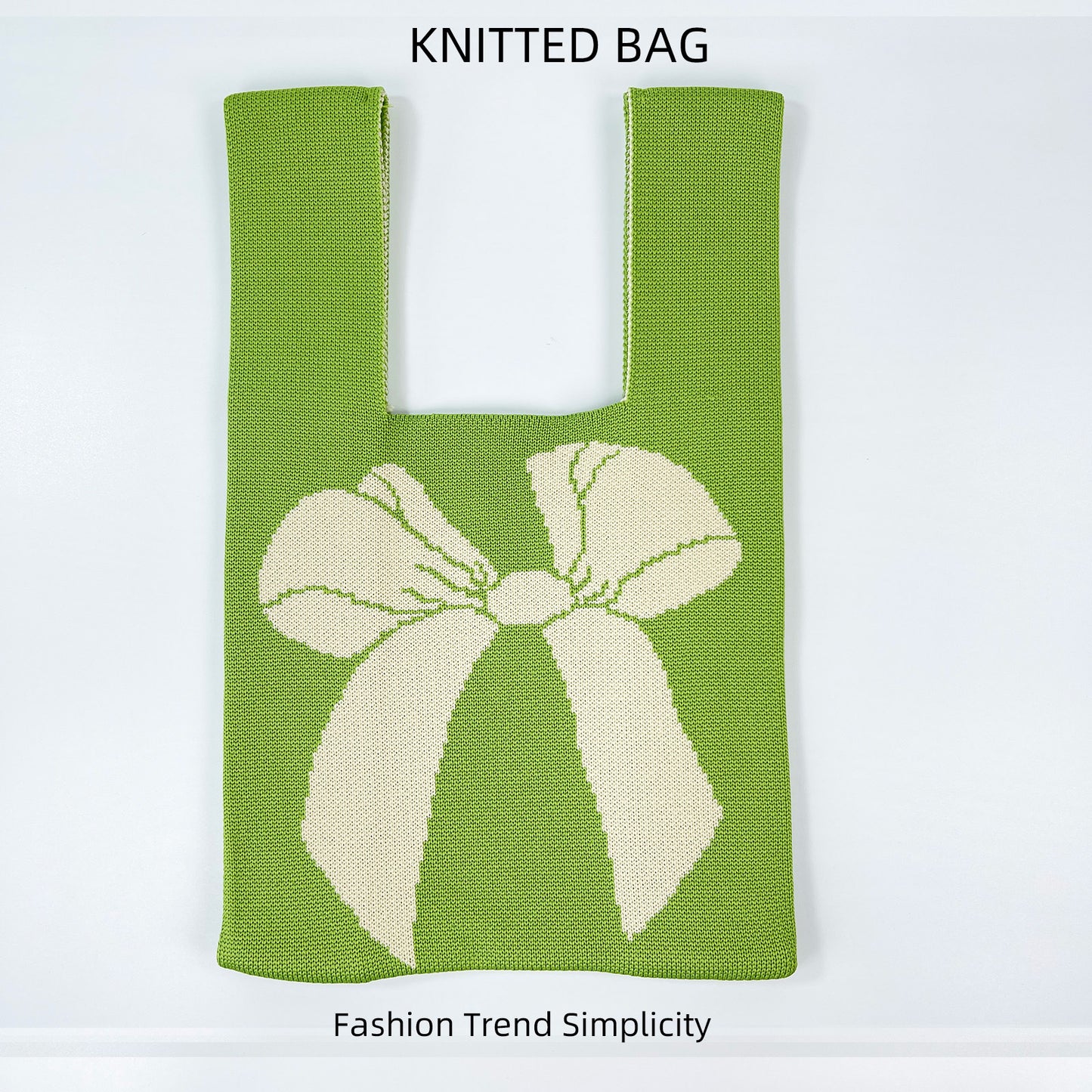 Women's Flower Knitted Large Capacity Totes Wrist Handbags