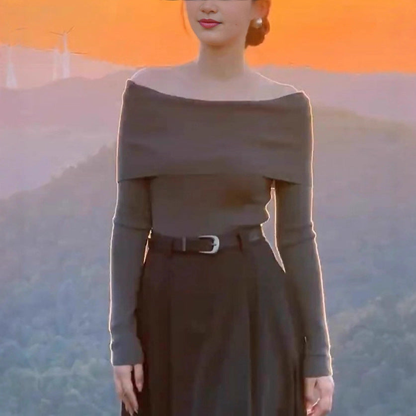 Women's Autumn Mature Elegant Slim Fit Base Knitwear