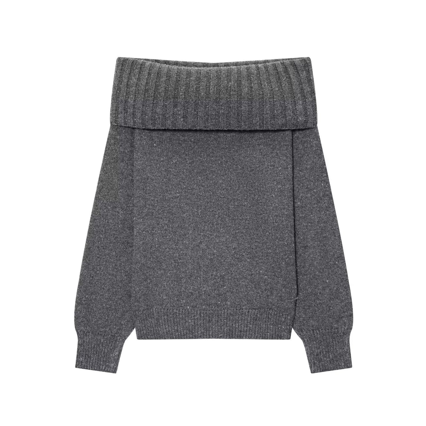 Women's Lapel Pullover Solid Color Versatile Sweaters