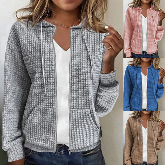 Glamorous Women's Zipper Hooded Long Sleeve Women's Sweater, Sweater