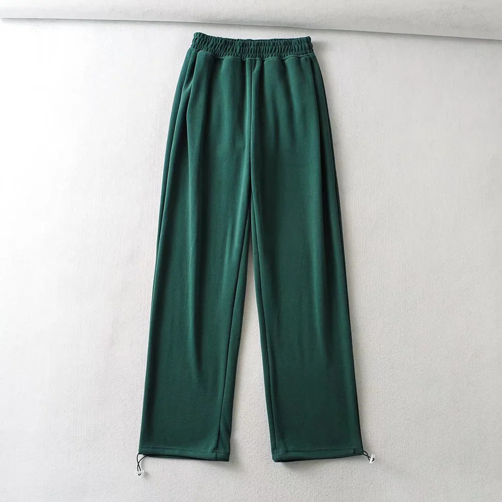 Women's Fashion Autumn Elastic High Waist Two-way Pants