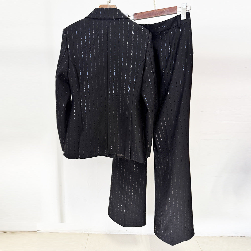 Early Spring Sequin Sequined Trousers Two-piece Fashion Casual Suit