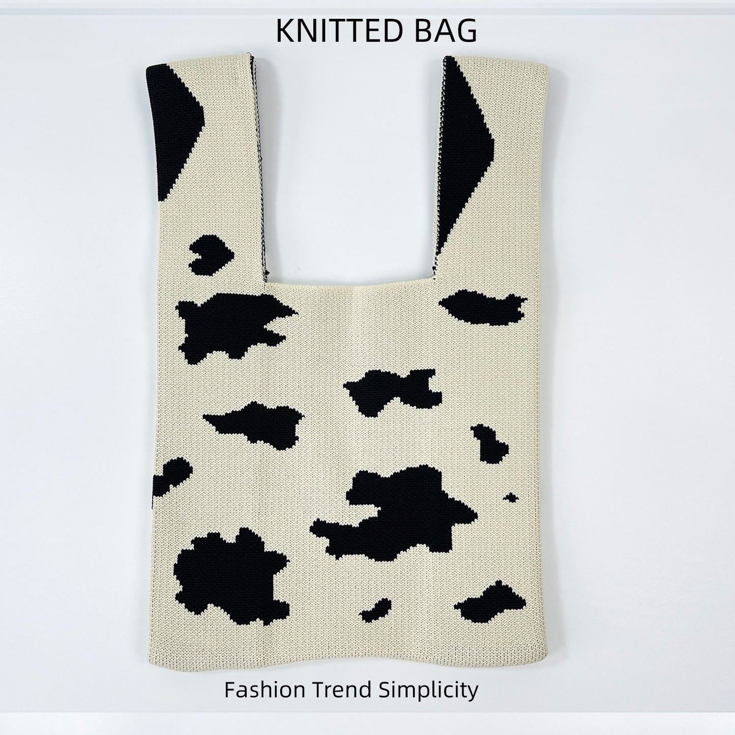 Women's Flower Knitted Large Capacity Totes Wrist Handbags