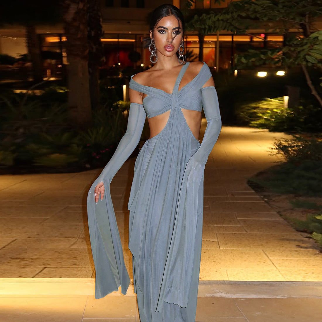 Women's Hanging Leader Set Solid Color Sexy Dresses
