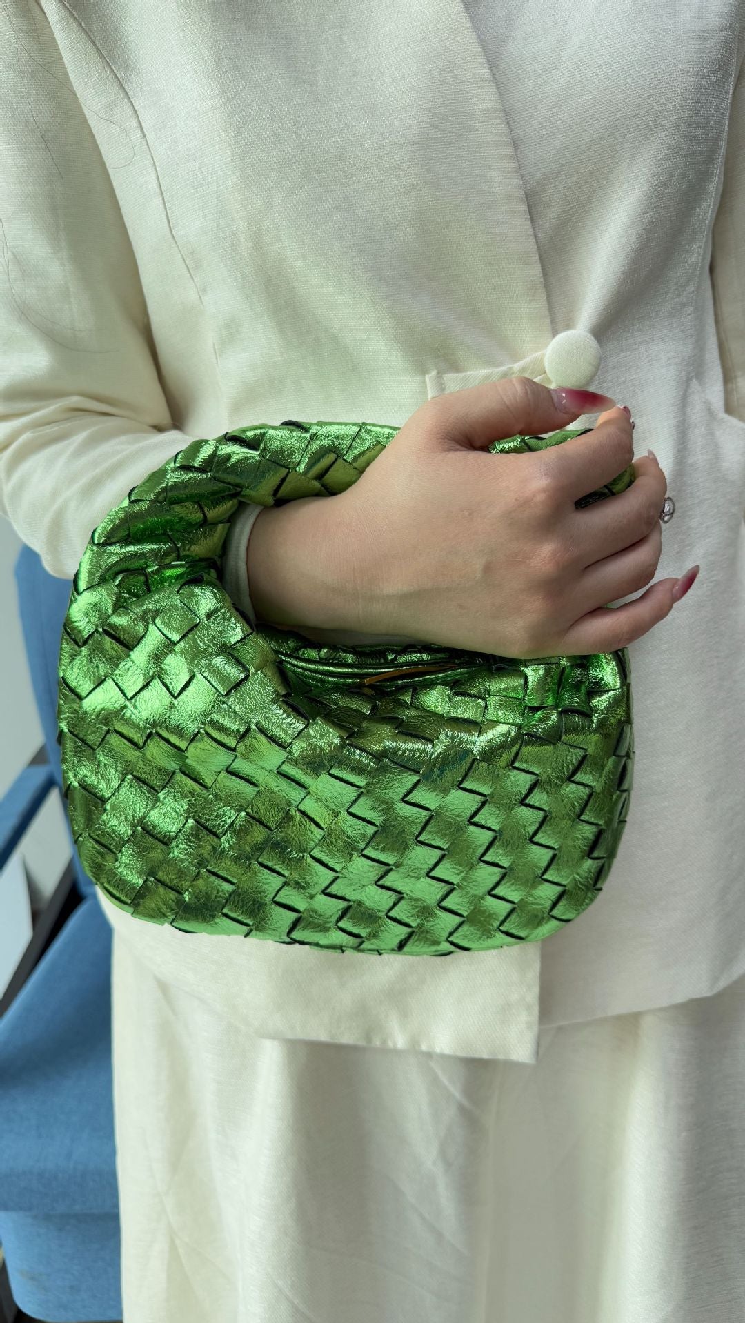 Elegant Dumpling Pleated Knotted Hand-woven Croissant Bags