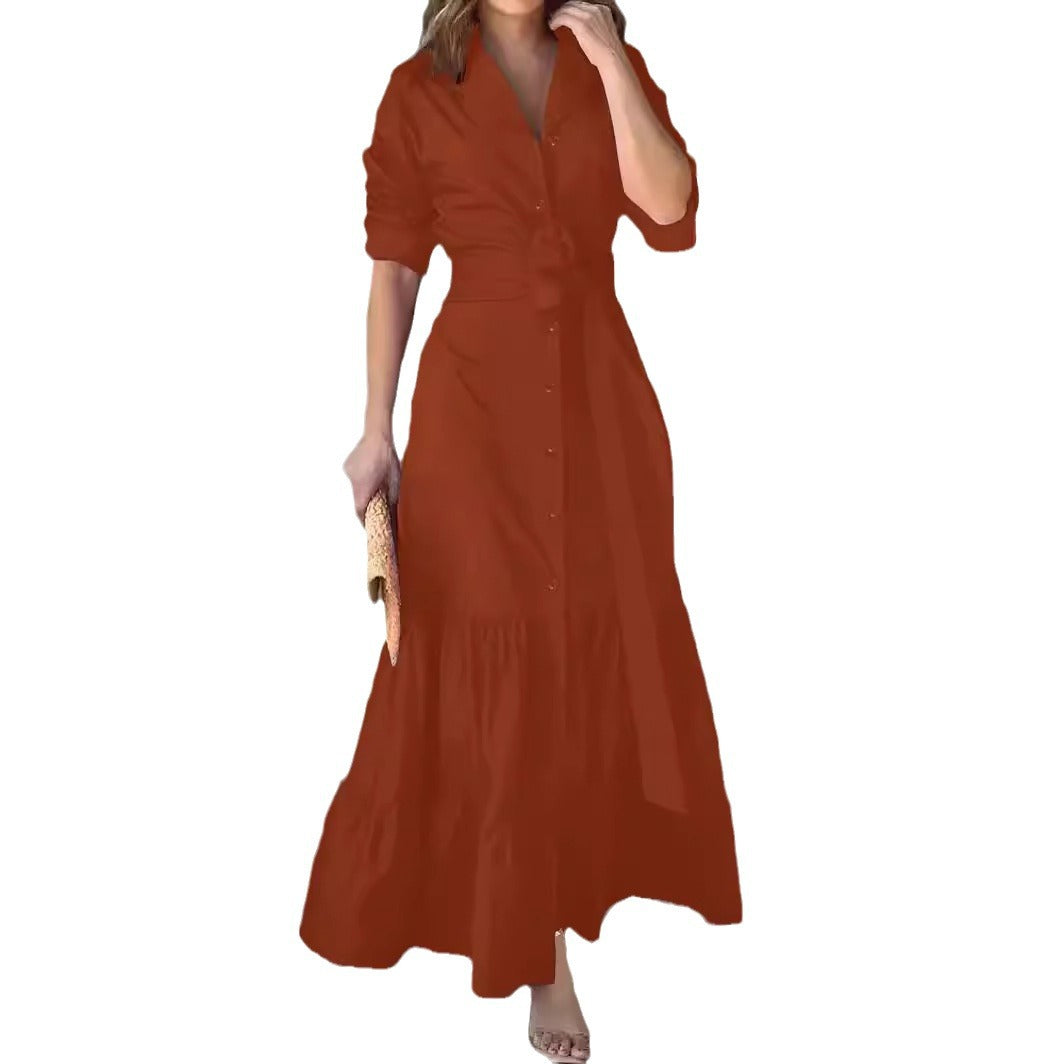 Women's Temperament Bohemian Exotic Vacation Printed Mid-length Dresses