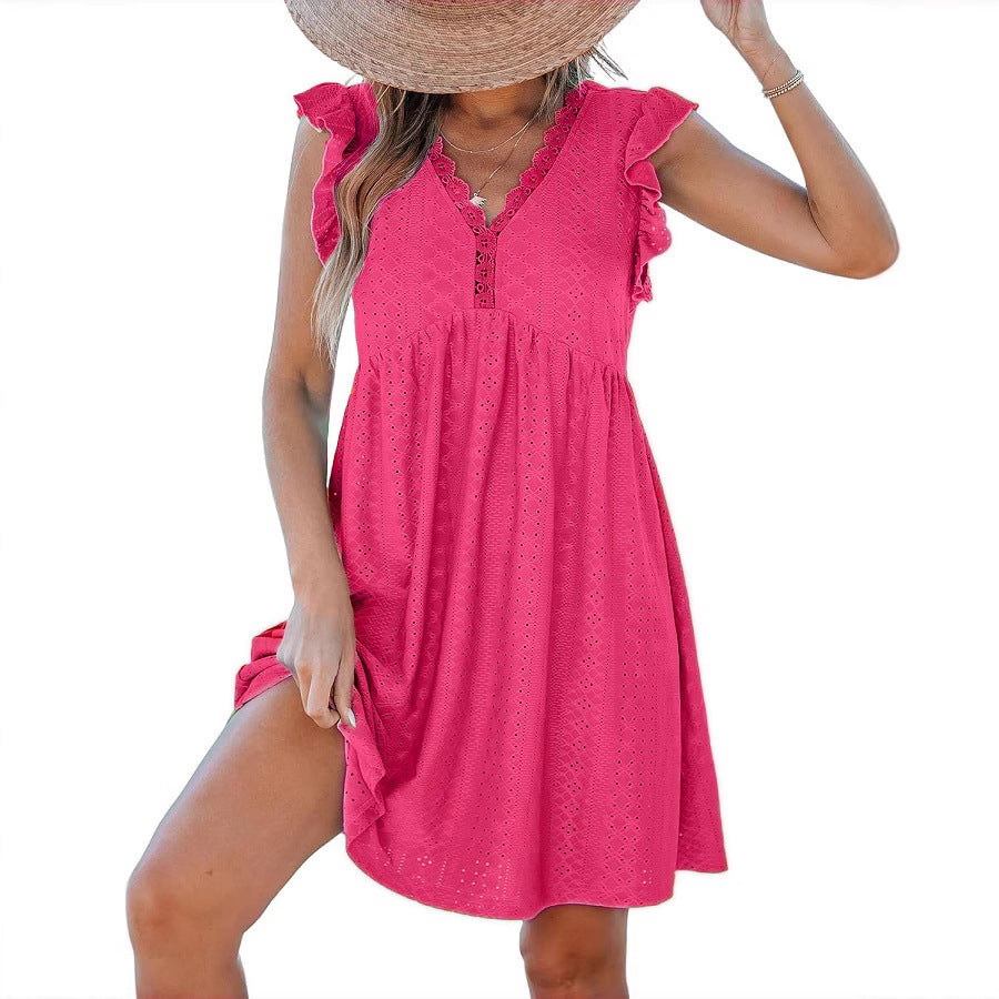Fashion Women's Spring Lace Cutout Sleeve Clothing