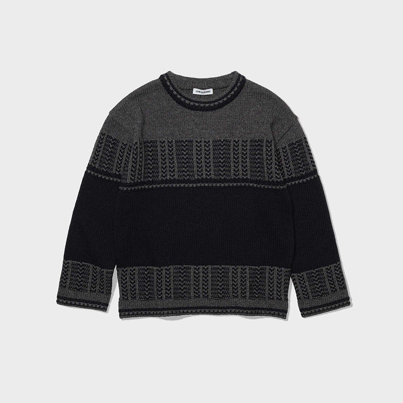 Women's Jacquard Wool Early Autumn Warm Soft Glutinous Style Knitwear