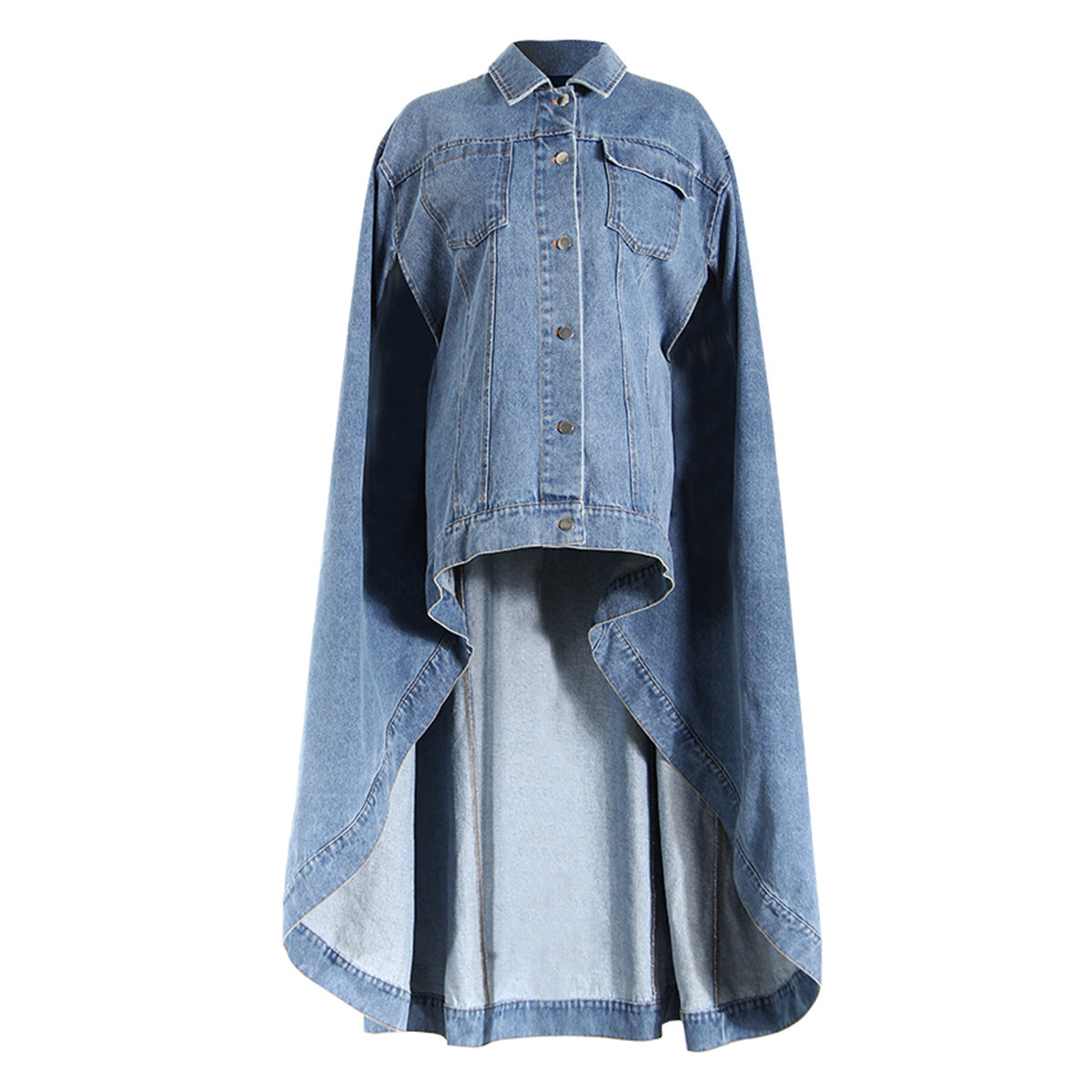 Women's Design Loose Single-breasted Cape Spring Washed Jackets