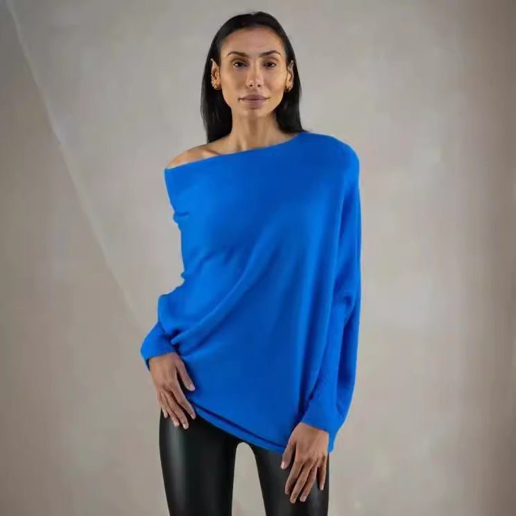 Solid Color Round Neck Long Sleeve Comfortable Sweaters