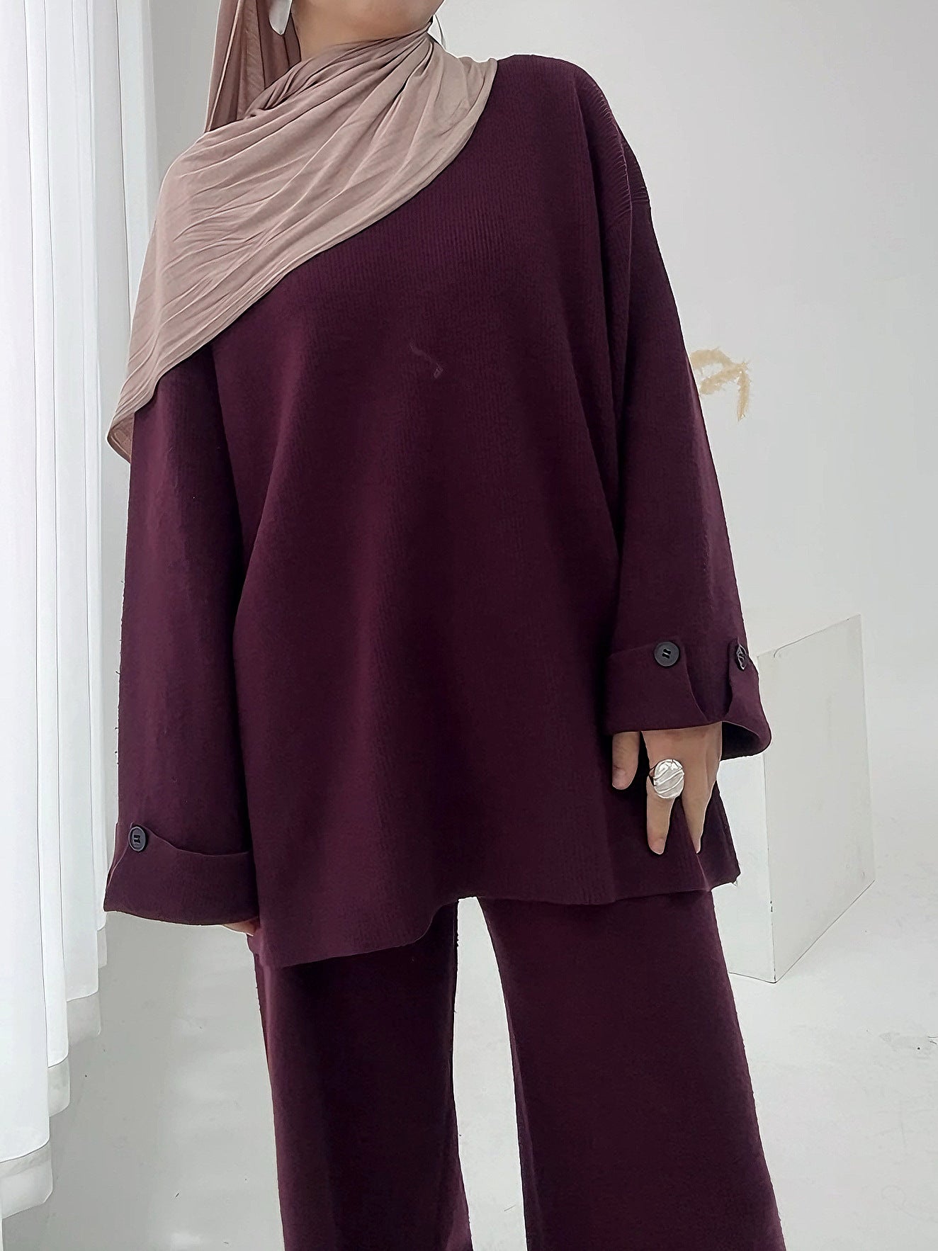 Turkey Thickened Knitting Set Solid Color Suits