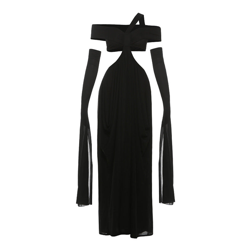 Women's Hanging Leader Set Solid Color Sexy Dresses