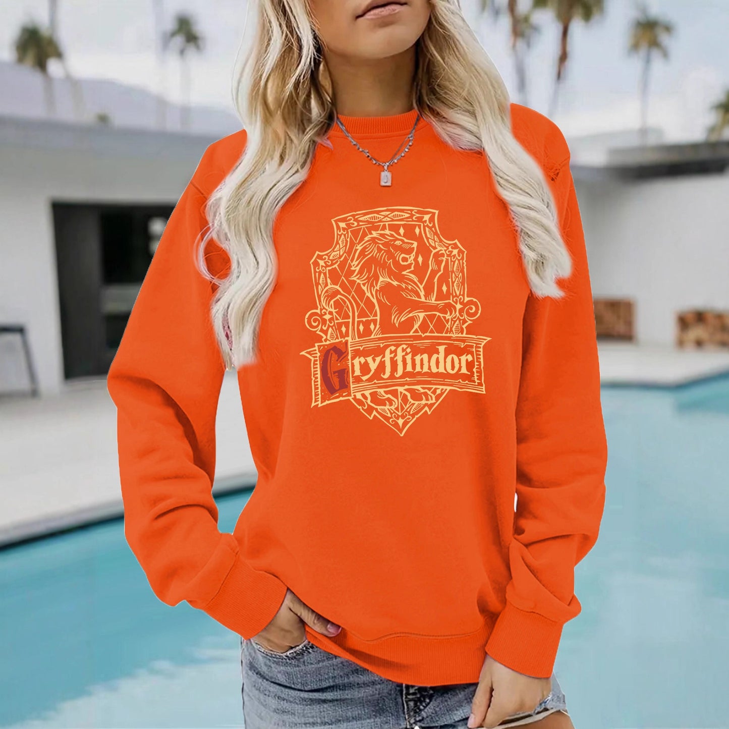 Women's Long Sleeve Shirt Printed Loose Design Sweaters