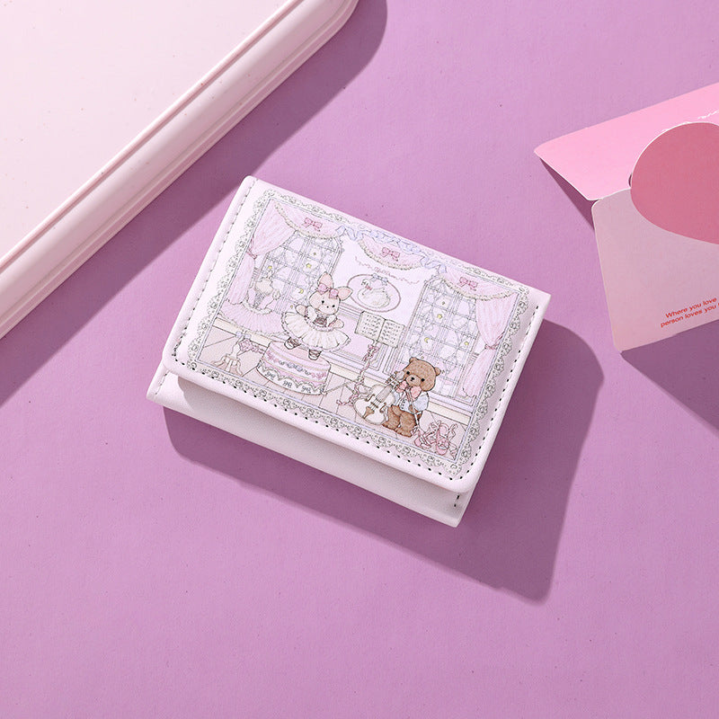 Spring Picnic Series Rabbits Bears Cute Ladies Wallets