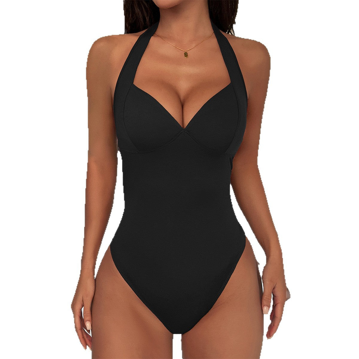 Women's Sexy High Fork Halter Deep Backless Women's Jumpsuit/clothing