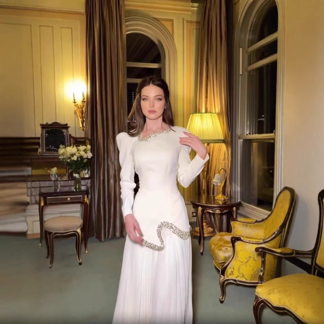 Women's Cool Sexy Rhinestone Pleated Dress Dresses