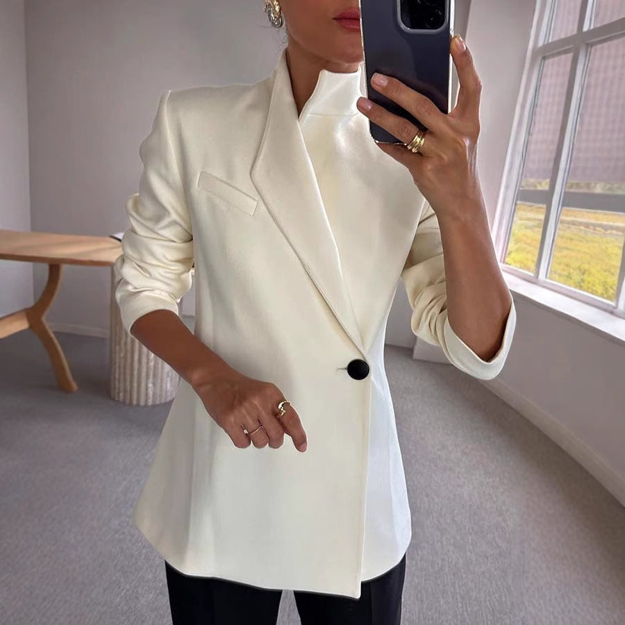 Women's Sleeve Casual Satin Loose Fashion One Blazers