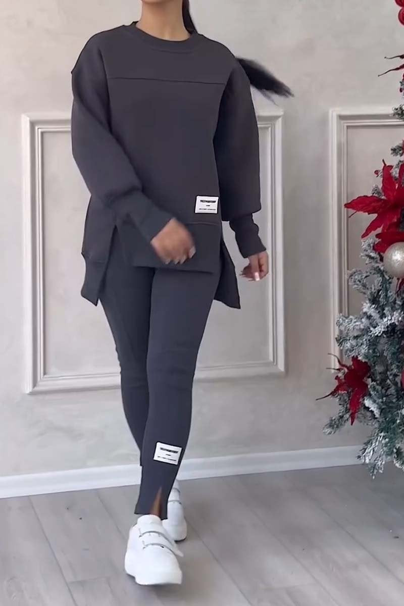 Women's Versatile Irregular Long Sleeve Printed Suits