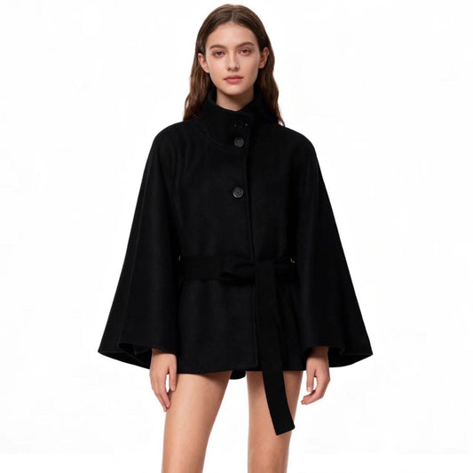 Women's Glamorous Fashion Loose Cape Turtleneck Coats
