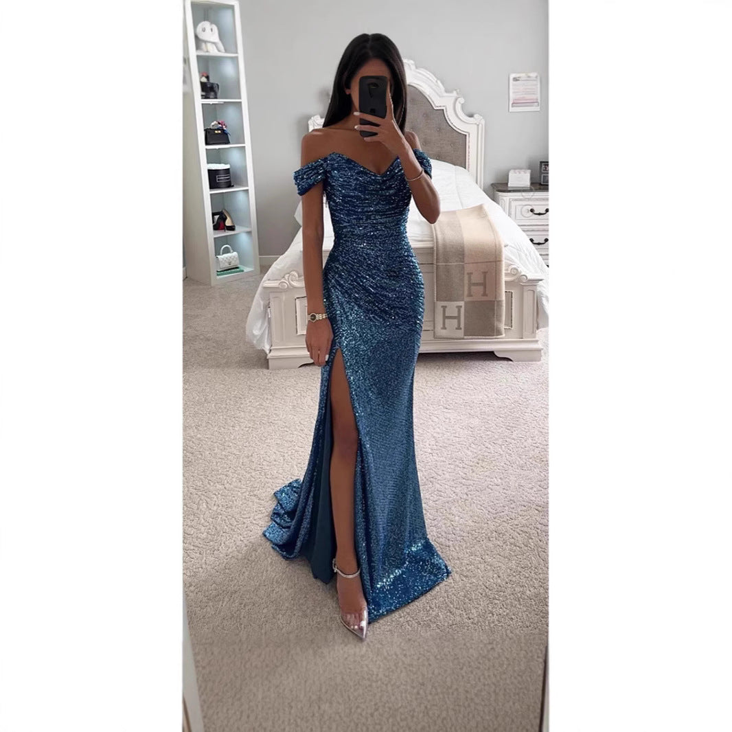 Women's Polyester Sexy Fine Split Ball Gown Dresses
