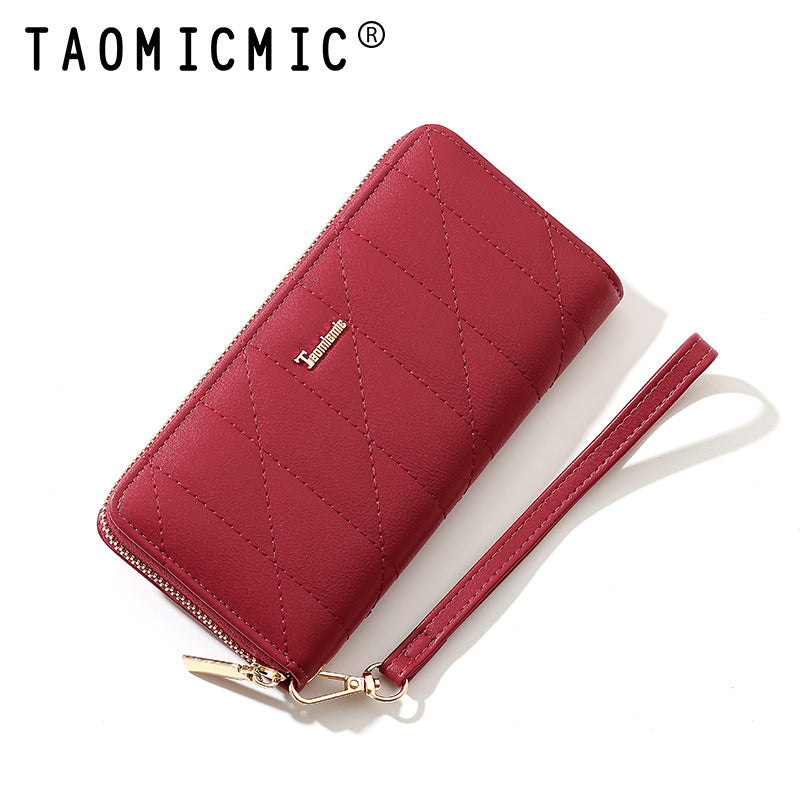 Fashion Long Design Zipper Leather Large Handbags